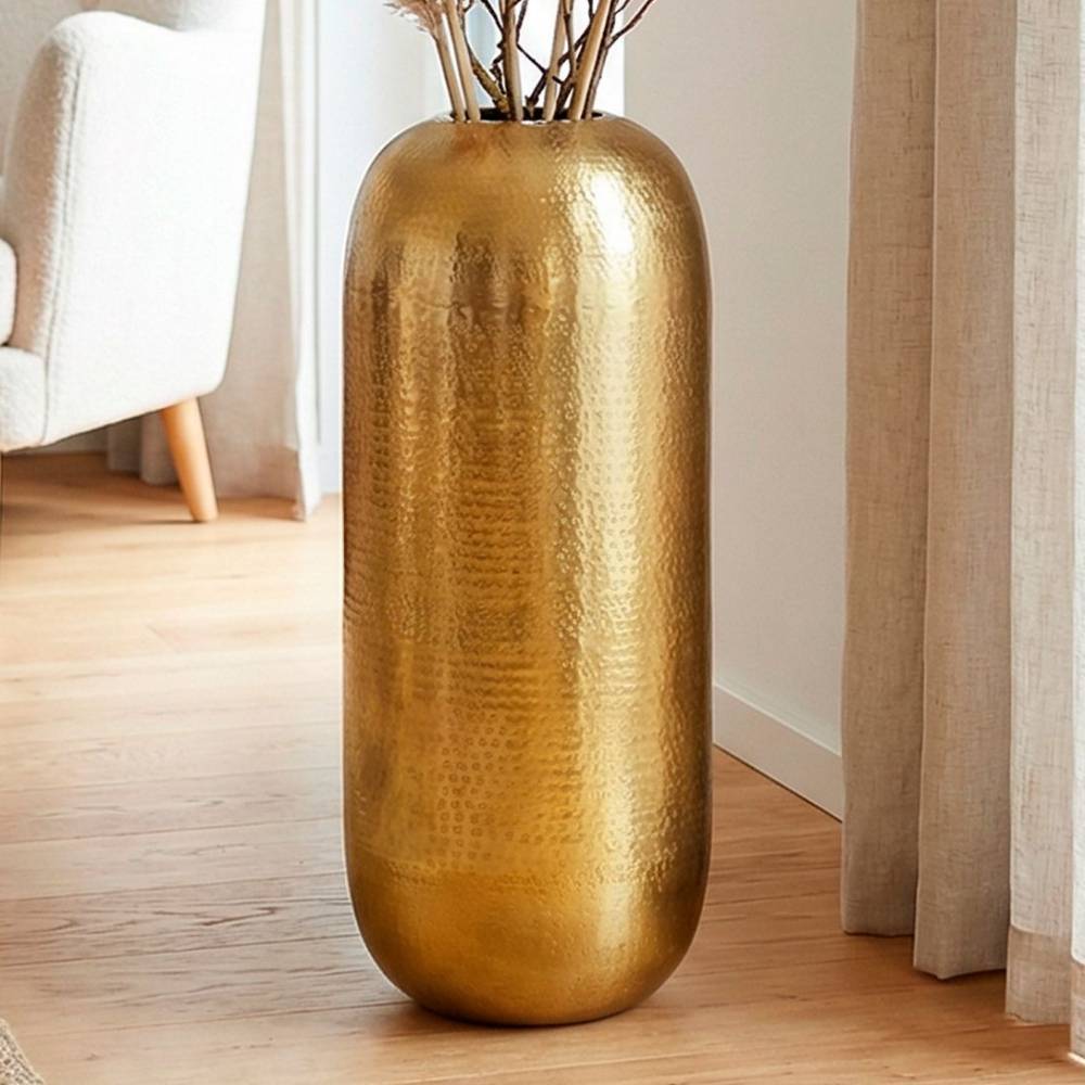 Aluminium-Bodenvase in Goldfarben - Brocus