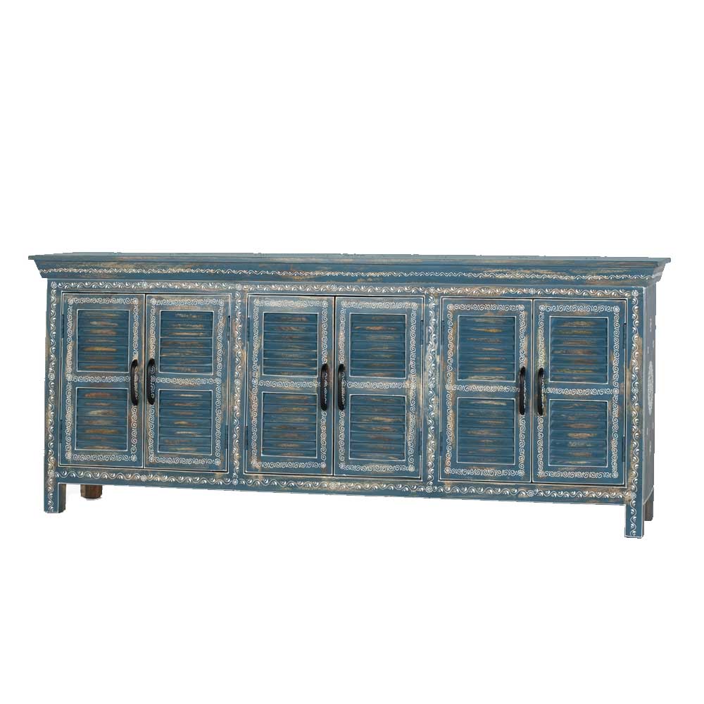 6-türiges Sideboard in Blau - Enrossino