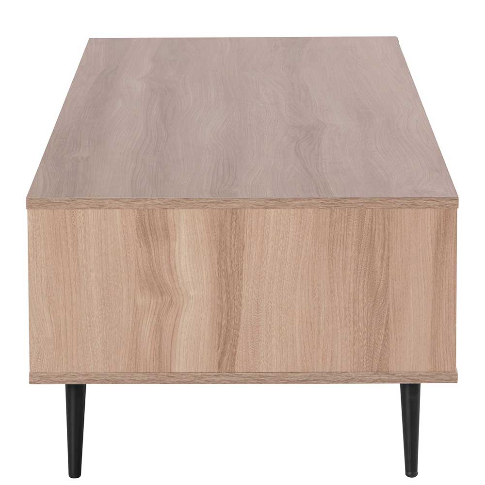 Couchtisch in Anthrazit und Holzoptik Braun - Hietro