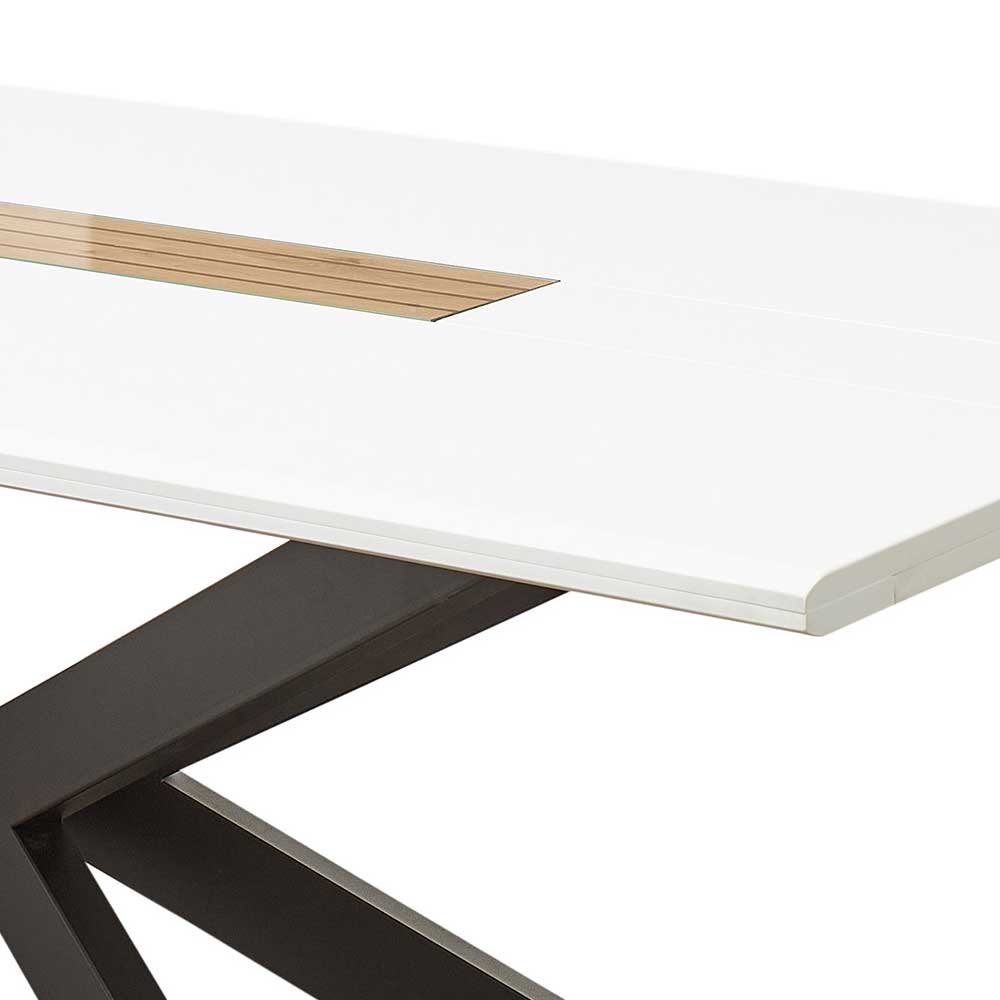Design Esszimmertisch in Weiß mit Wildeiche - Niam