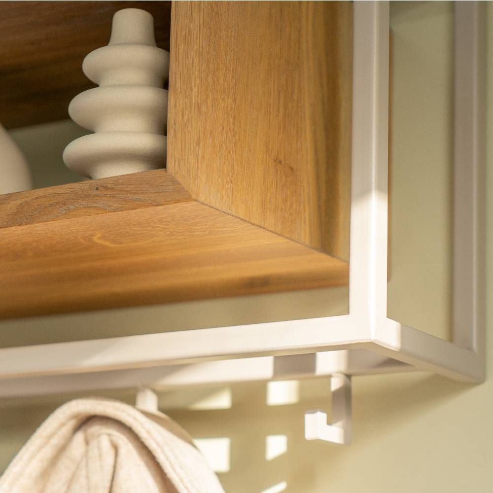 Materialmix Garderobe aus Stahl in Taupe - Philadela
