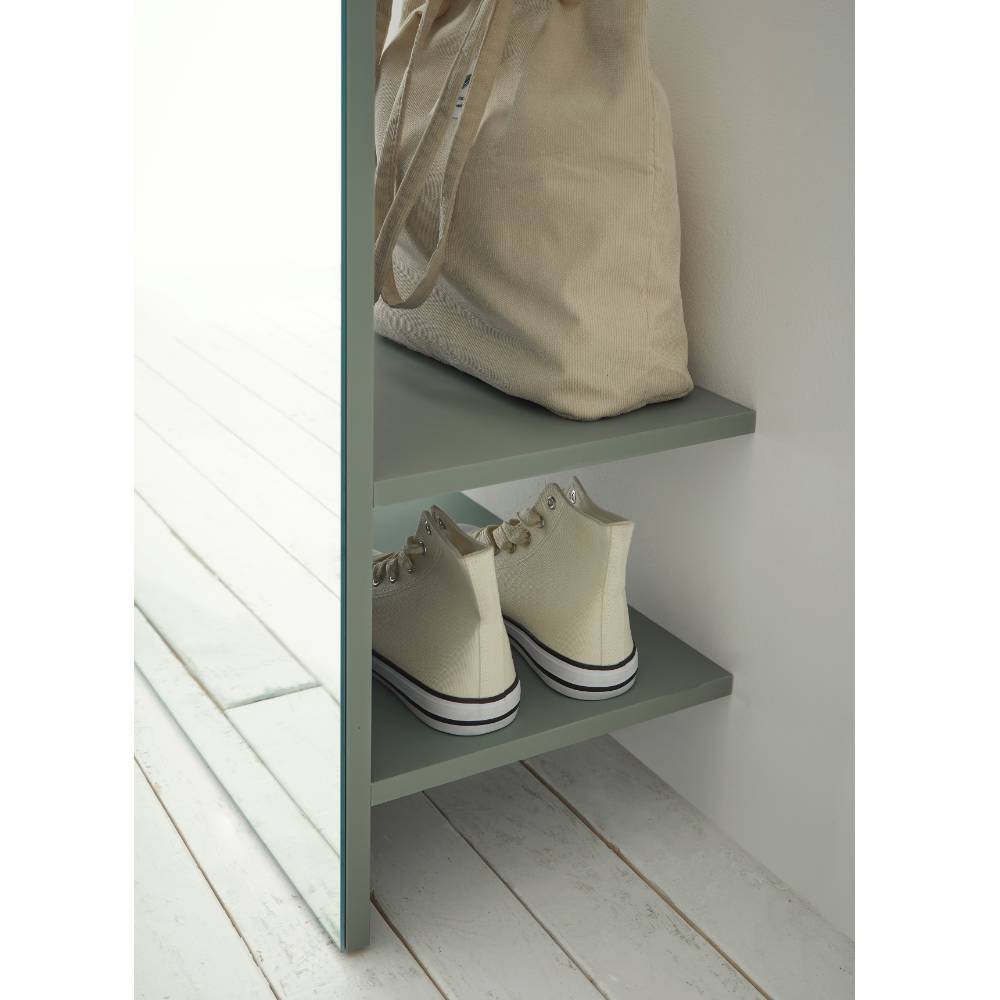 Garderobe mit Spiegelfront in Graugrün - Socotta