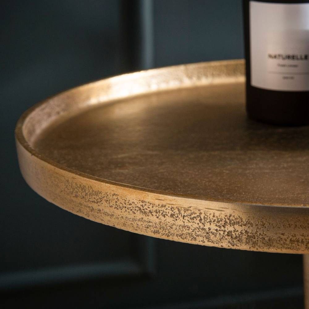 Design-Beistelltisch in Gold Aluminium Metall - Montuna