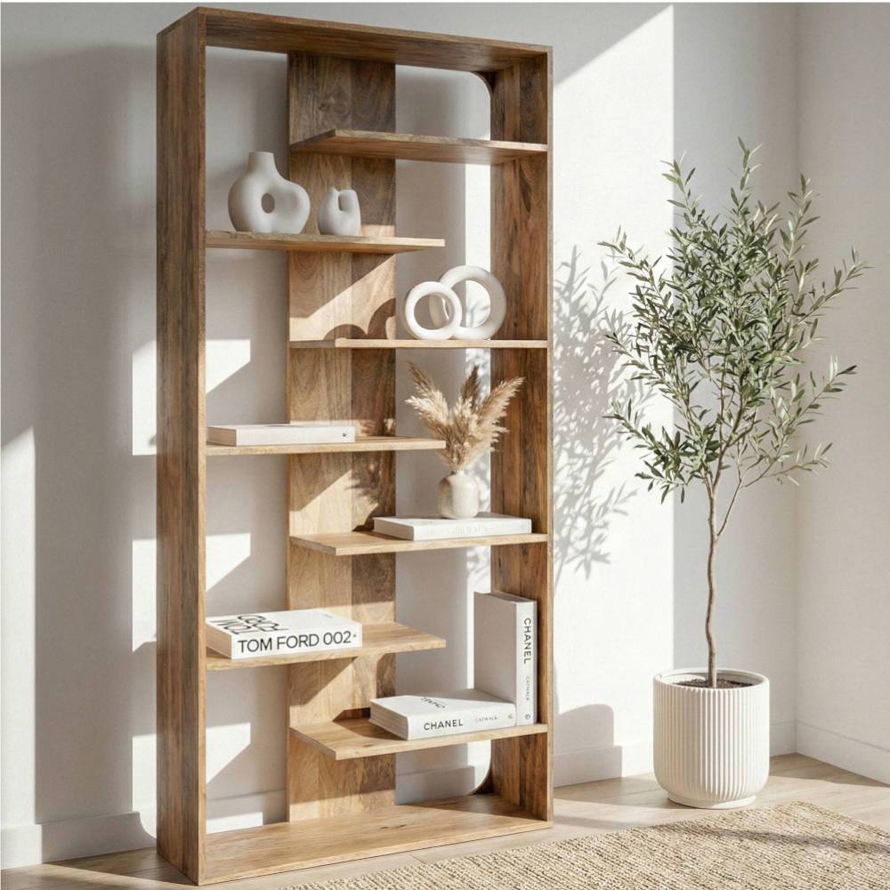 Designregal aus Mangobaum Massivholz - Benevento