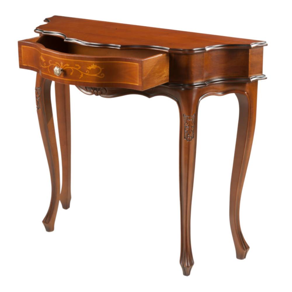 88cm breiter Konsolentisch Nussbaum Furnier Agosto im Barockstil