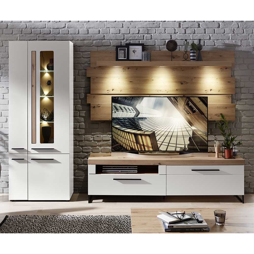 TV Wohnwand 278 cm breit - Cicek (dreiteilig)