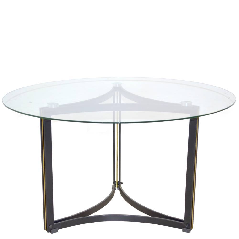 Design-Wohnzimmertisch mit runder Glasplatte - Gransov