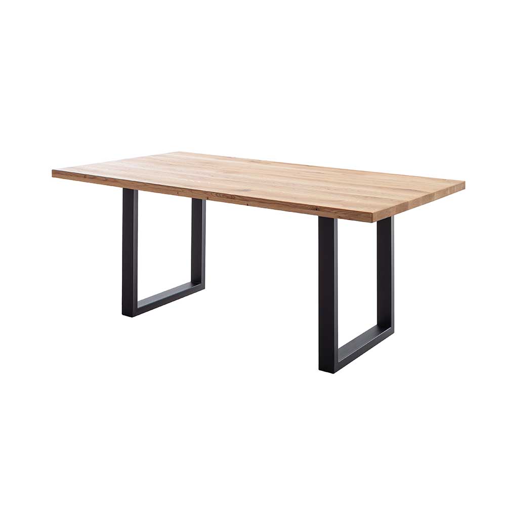 Tisch mit Wildeiche Massivholzplatte - Guven