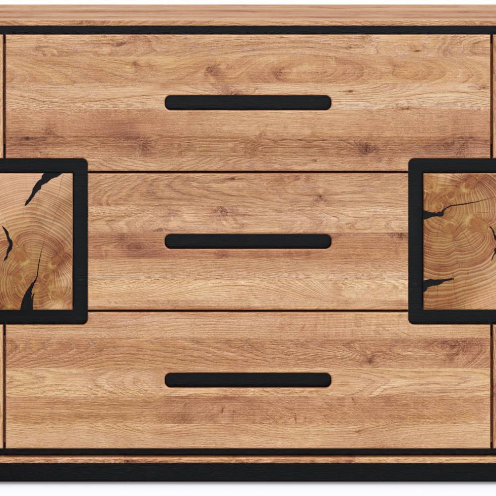 Sideboard in Wildeiche mit Schwarz - Shipper