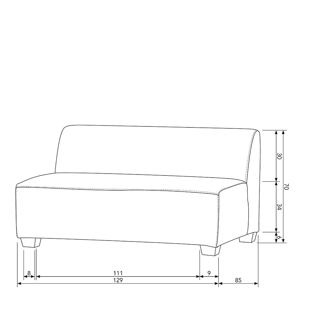 Sofa ohne Armlehnen mit zwei Sitzplätzen - Jendrics