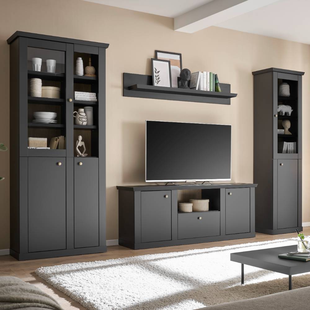 Modern Country TV Anbauwand Set - Lulumo (vierteilig)