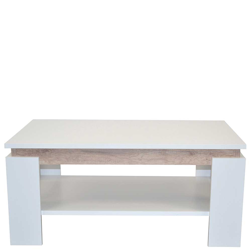 Wohnzimmer Tisch in Weiß & Wildeiche Optik - Udiessa