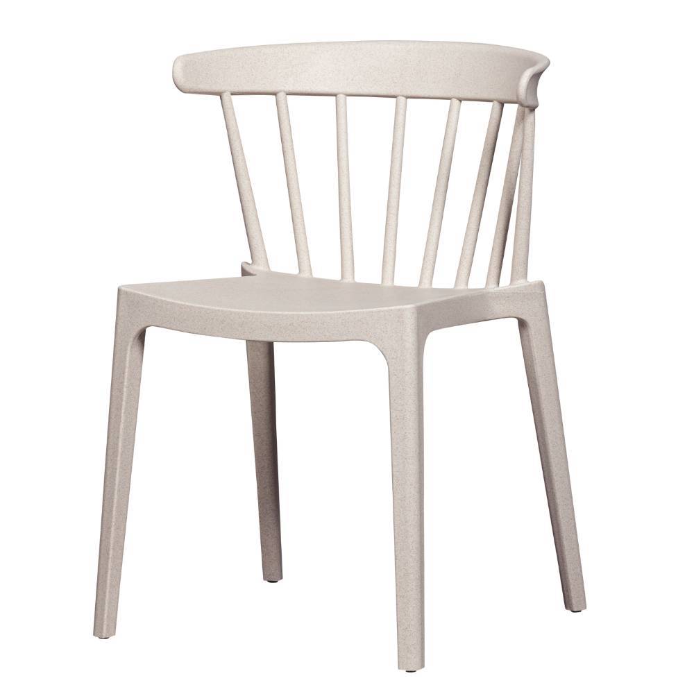 Stapelbare Kunststoffstühle in Offwhite - Leonare (2er Set)