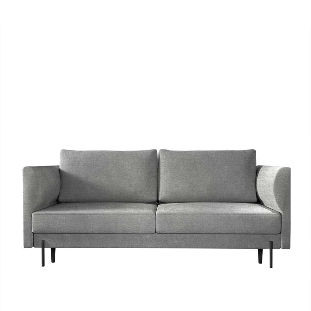 Velours Schlafsofa in Hellgrau - Abellsa