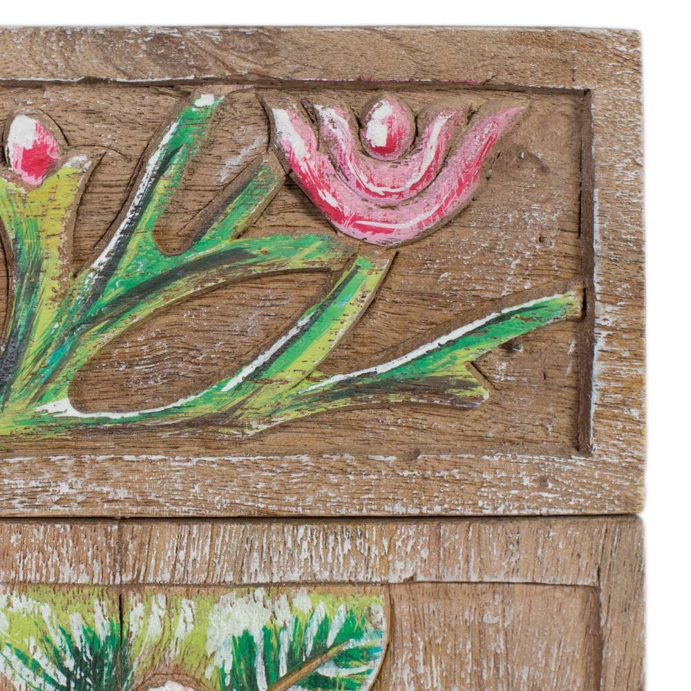 Massivholz Vertiko mit Blumen Dekor - Trinity