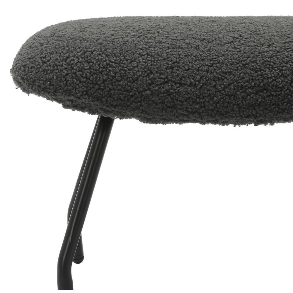 Sessel mit Hocker in Anthrazit - Matze (zweiteilig)
