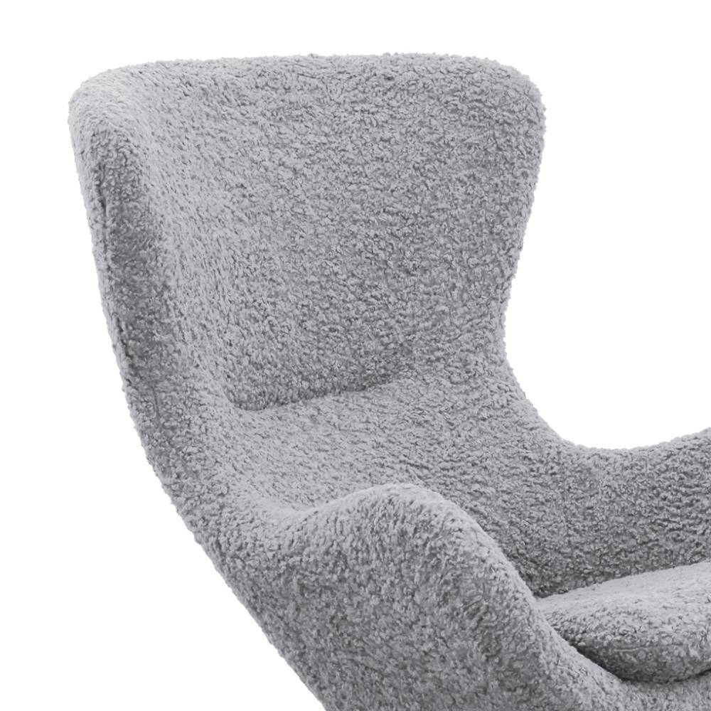 Scandi Chic Schaukelsessel in Hellgrau Webplüsch - Vynna