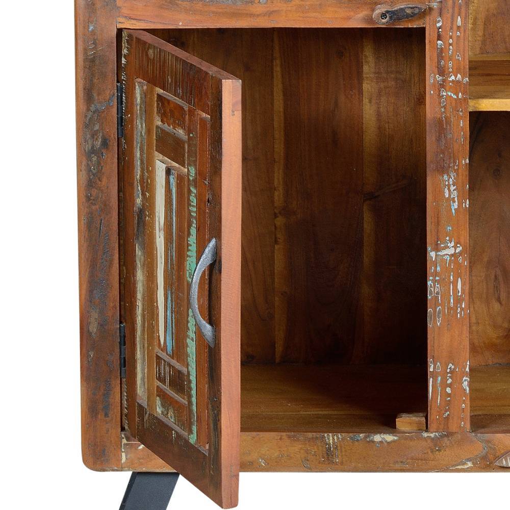 Shabby Chic Vitrinenschrank aus Recyclingholz - Tunar