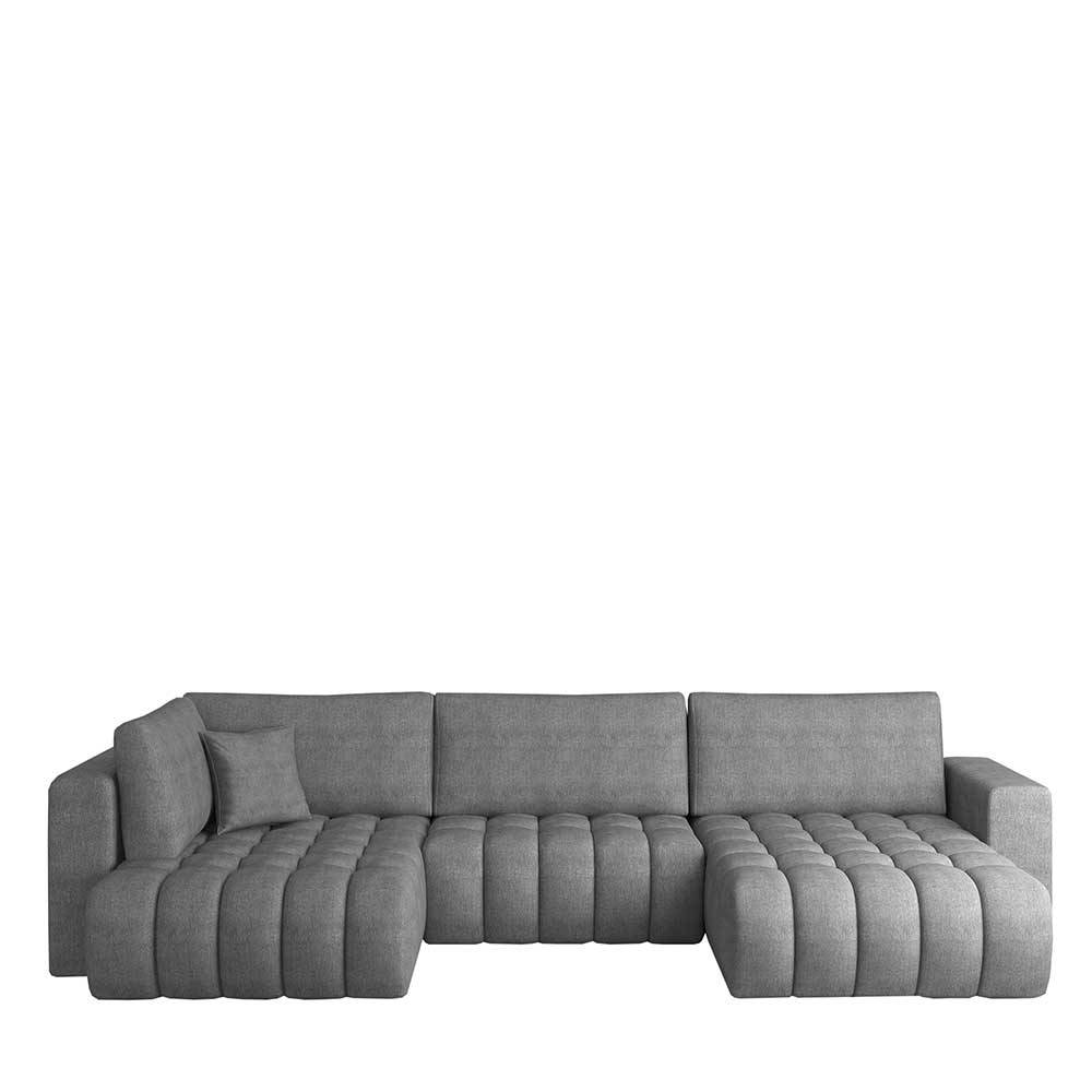 Graue Wohnzimmercouch mit Schlaffunktion - Rikono