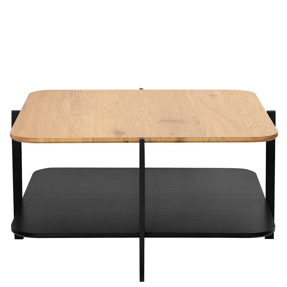 Sofatisch in Eiche mit Schwarz - Mesmaria