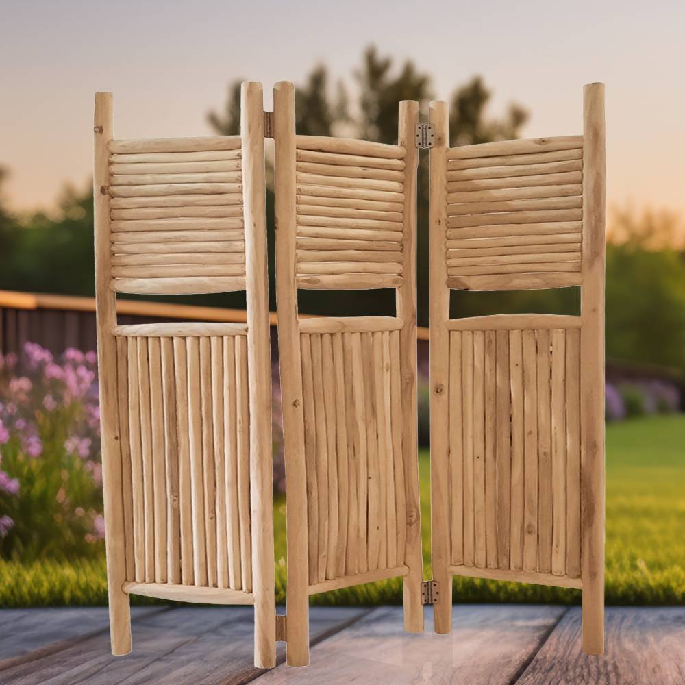Outdoor Paravent aus Teak Massivholz - Ansgar