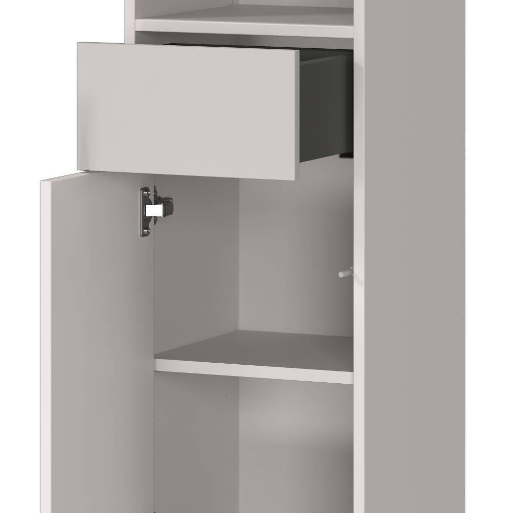 Bad Hochschrank in Hellgrau mit Eiche - Gonnaso