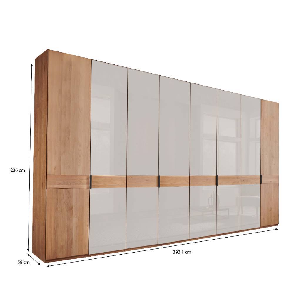 236 cm hoher Schlafzimmerschrank teilmassiv - Dilacco