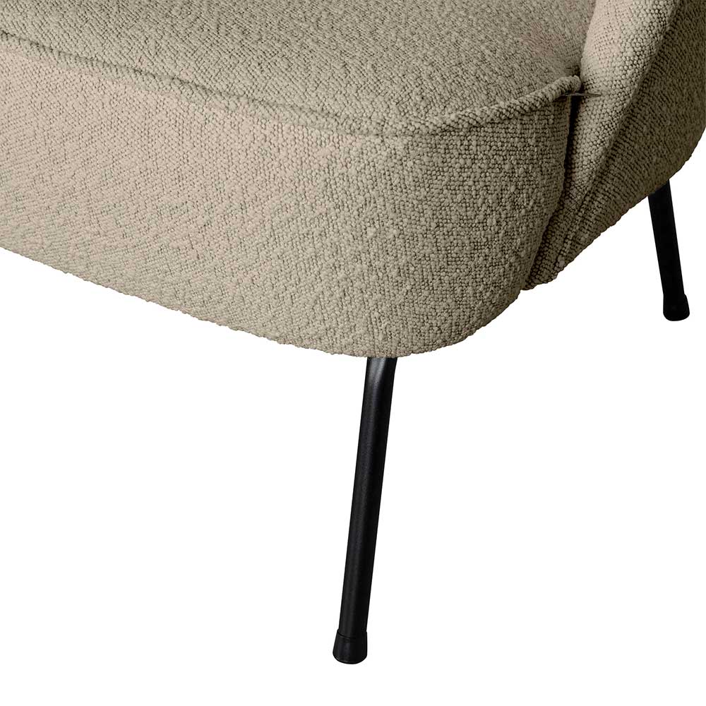 Boucle Loungesessel in Beige - Laderla