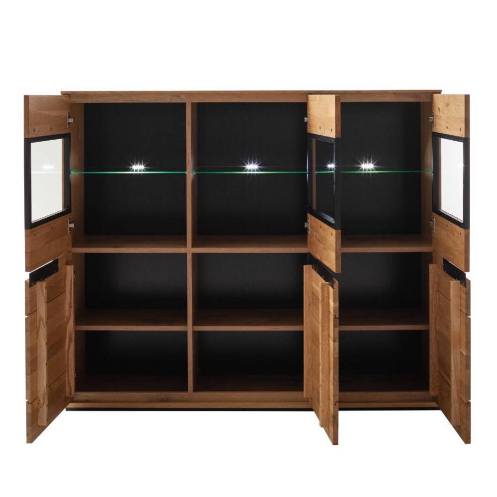 Highboard-Vitrine in Wildeiche teilmassiv - Pulvaria