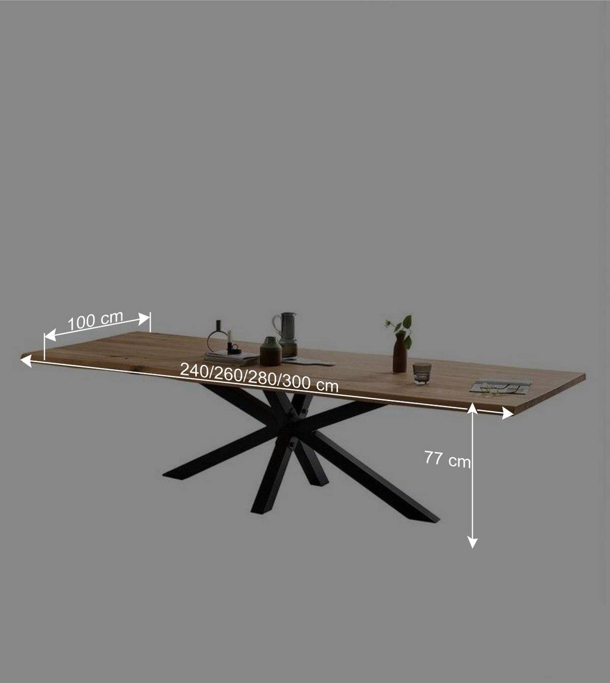 Tisch mit Eichenplatte Baumkante - Morienta