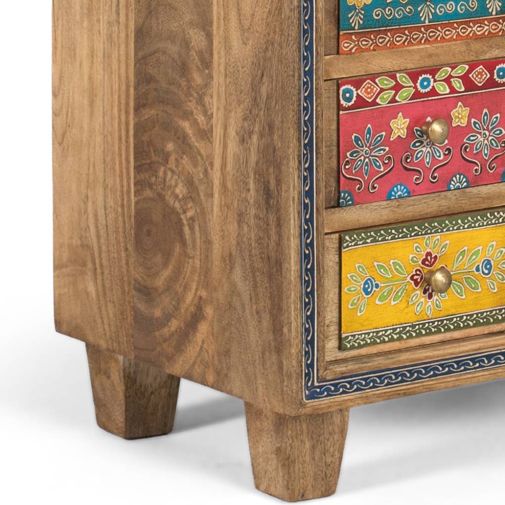 Boho Style Kommode mit bunter Bemalung - Estegan