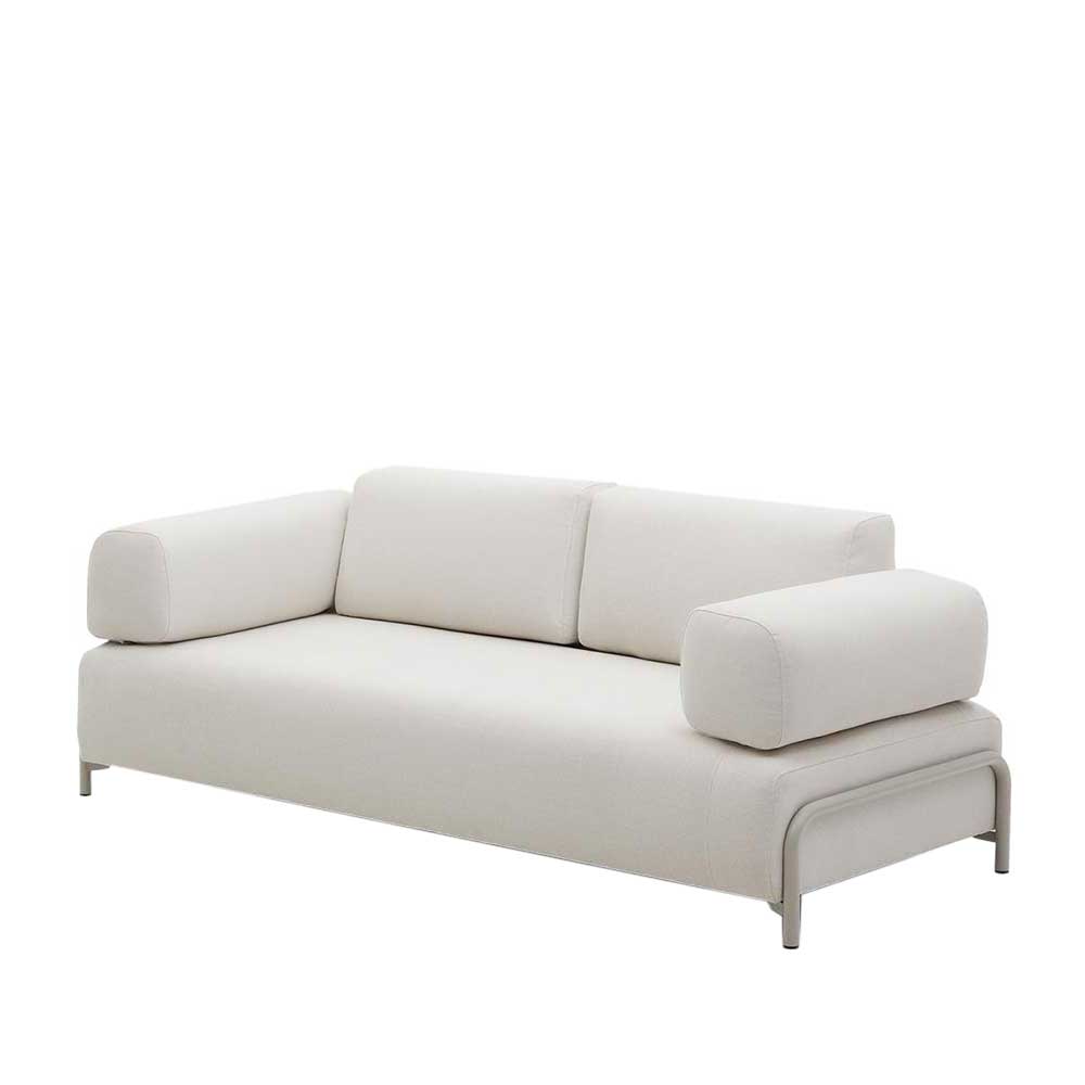 3er Wohnzimmercouch aus Chenille in Beige - Turena