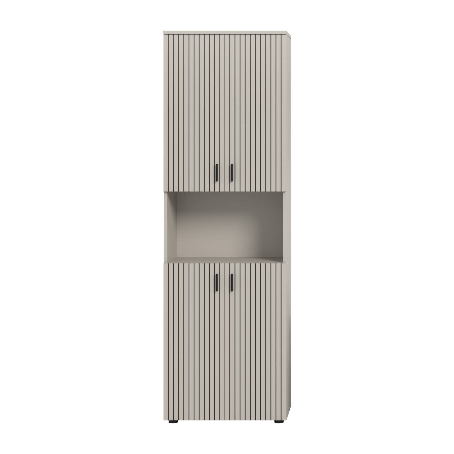 Schlanker Hochschrank mit Strukturfront - Loktos
