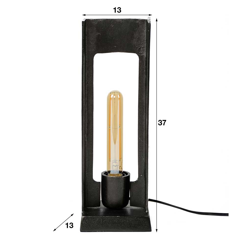 13x37x13 Industrial Tischlampe in Schwarz Nickel - Julesta