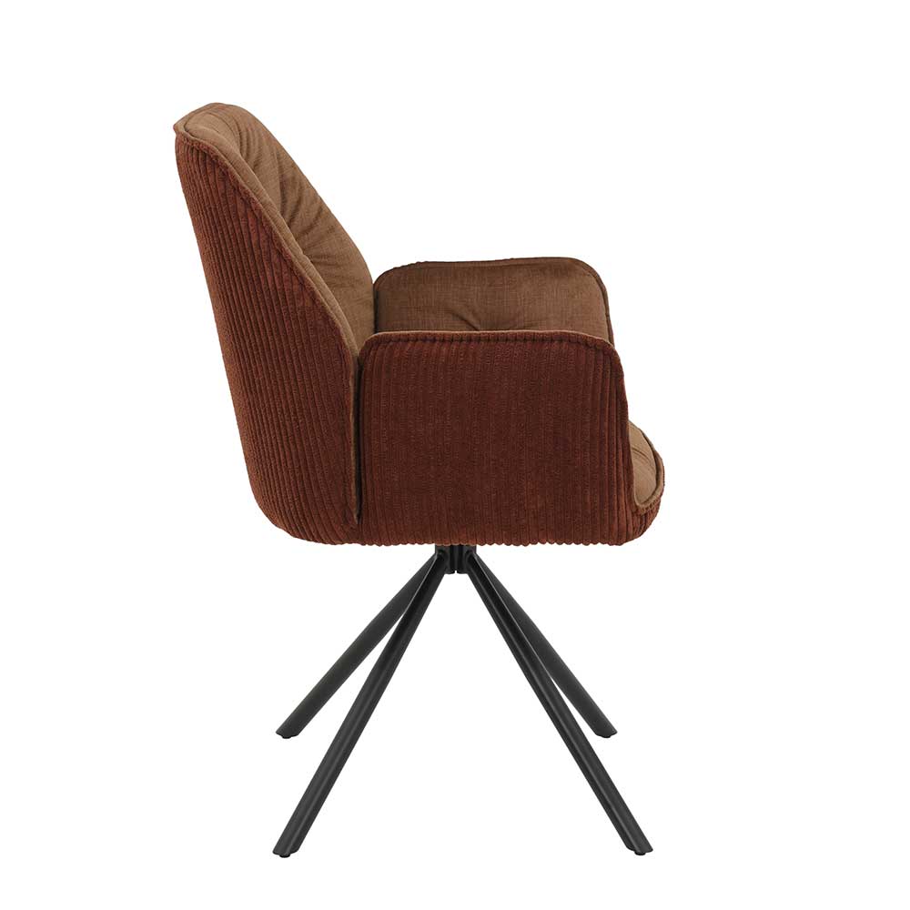 Brauner Tischsessel aus Samtvelours - Bostan (2er Set)