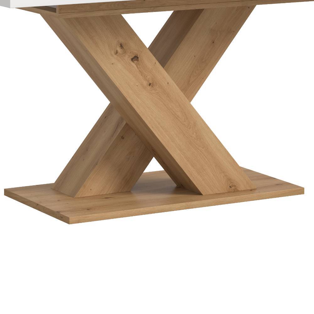 Zweifarbiger Designtisch in Weiß - Potosia