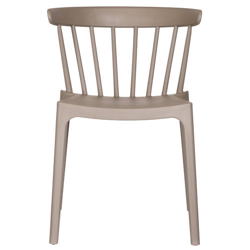 Taupe Outdoor-Stapelstuhl im 2er Set von vorne für Garten und Balkon – Oney