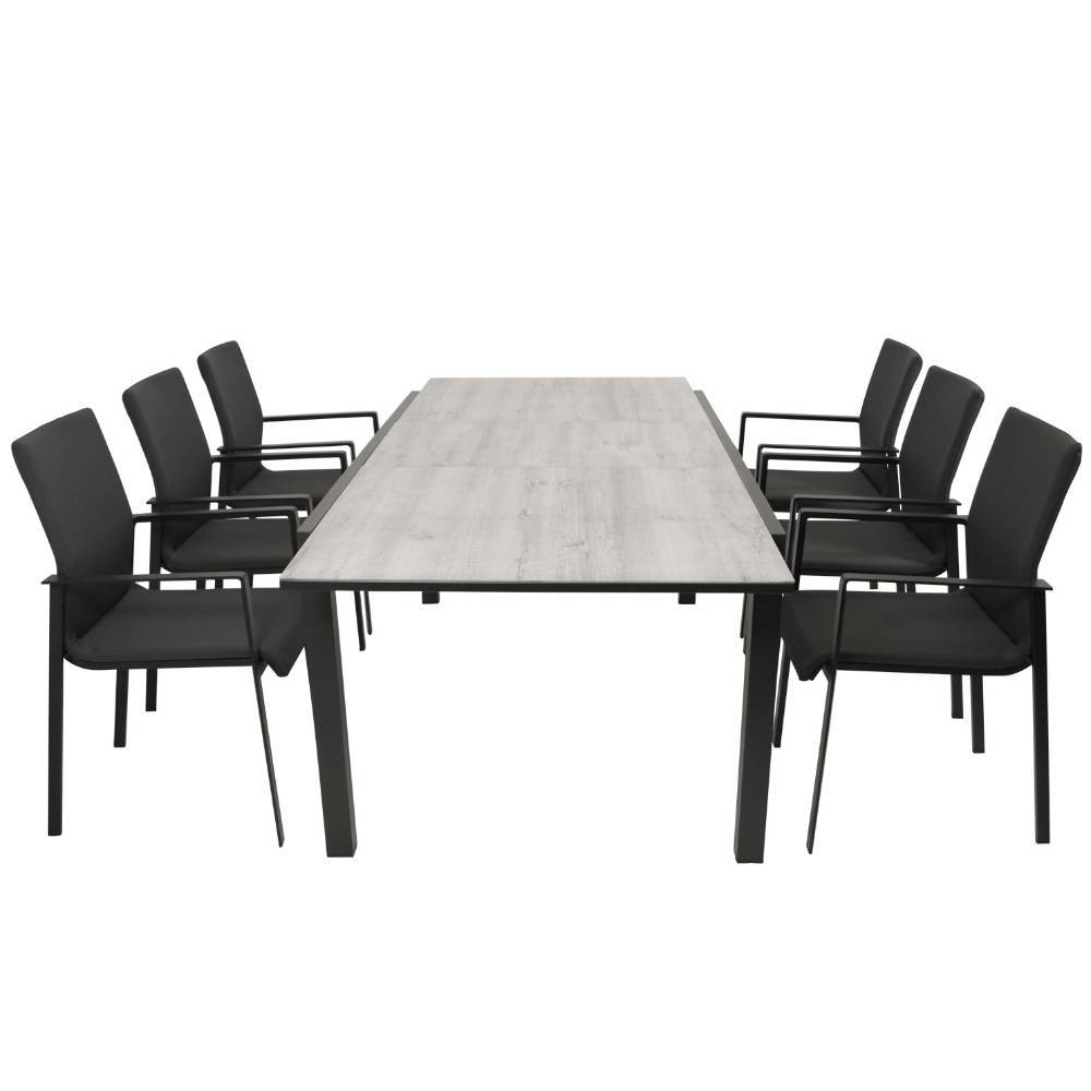 Sechs Armlehnenstühle und Gartentisch Set - Waspa (siebenteilig)