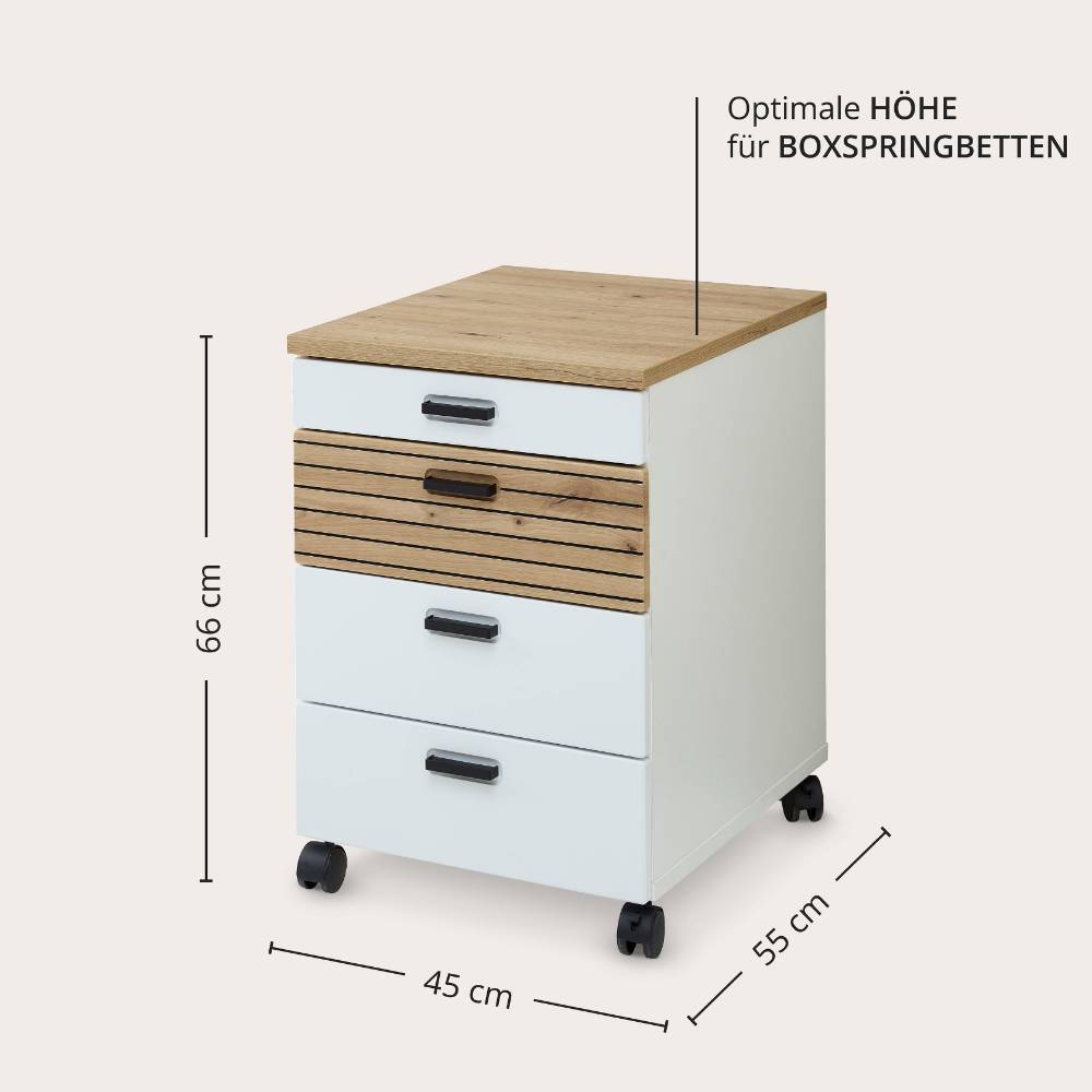 Schreibtisch Rollcontainer in Weiß - Marianna
