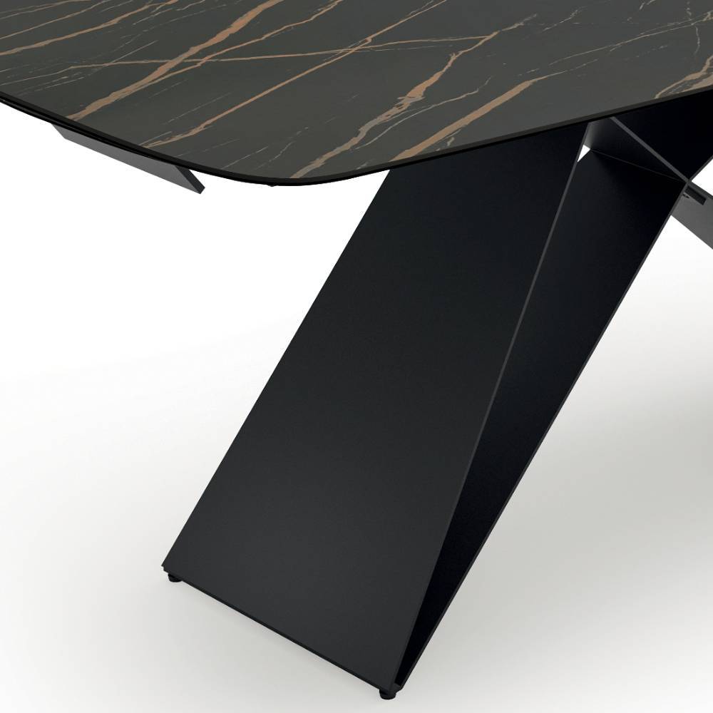 Design-Kulissentisch in Schwarz Braun Marmoroptik - Dirava