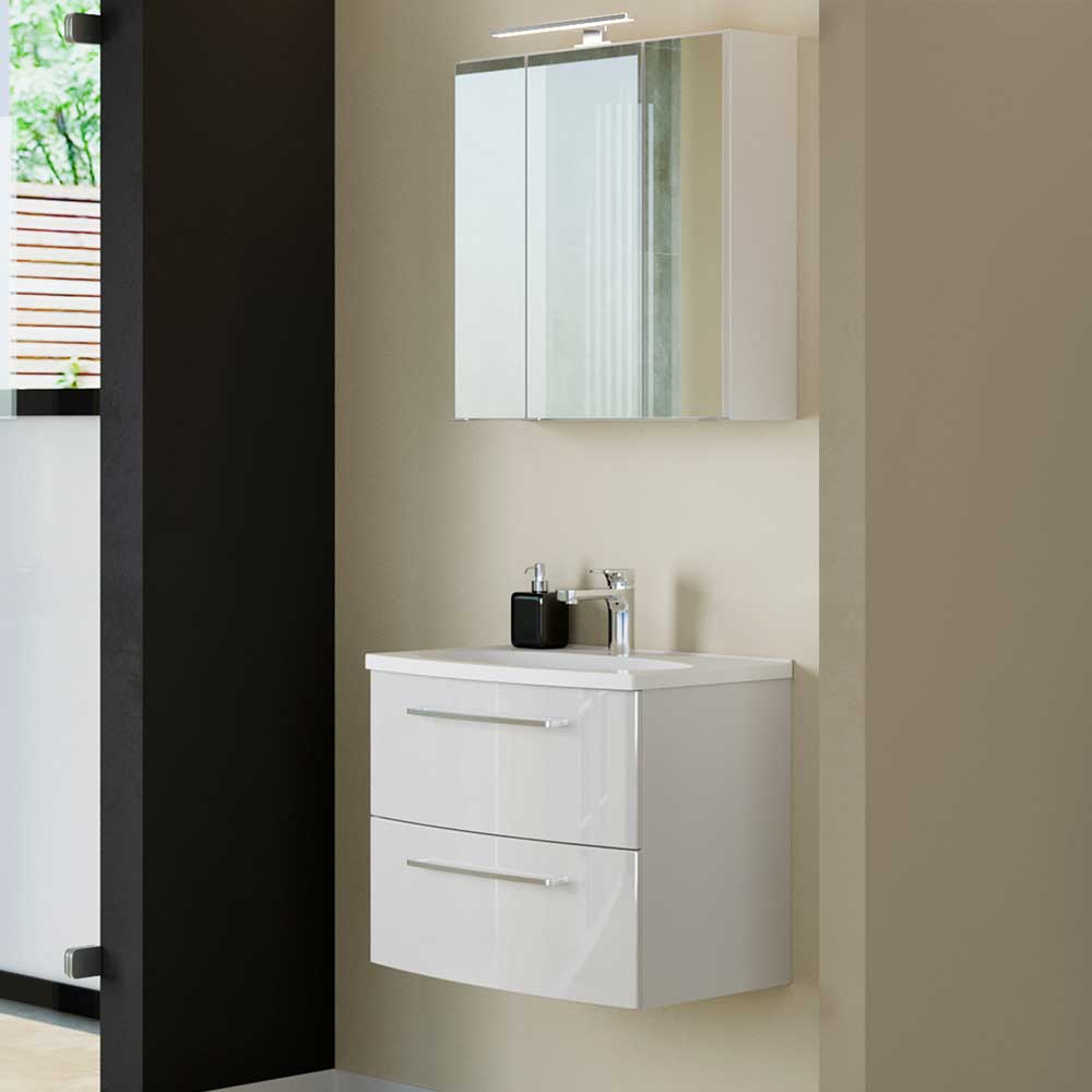 Weißes Badezimmermöbel Set modern - Misrana (zweiteilig)