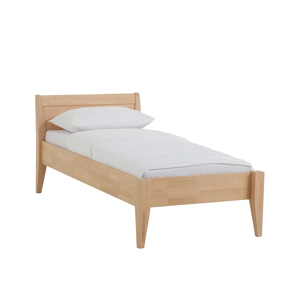 Modernes Einzelbettgestell aus Buche Massivholz geölt für Jugendzimmer oder Gästezimmer – Renia