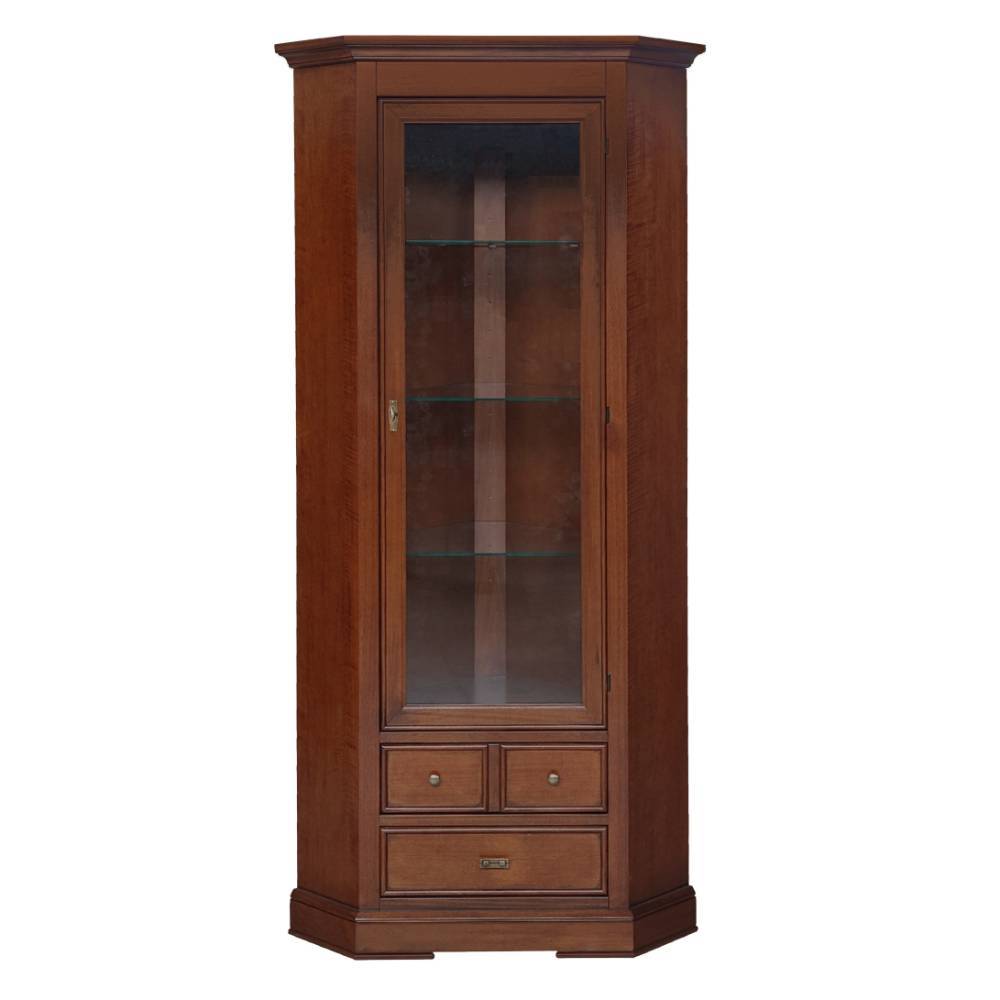 Eckvitrine in Walnussfarben Antik - Istefanio