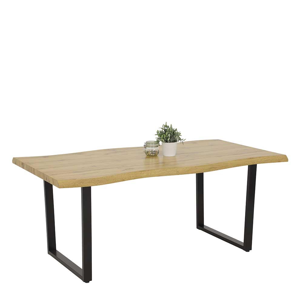 Holzoptik Tisch mit Naturkanten Imitation - Gransov