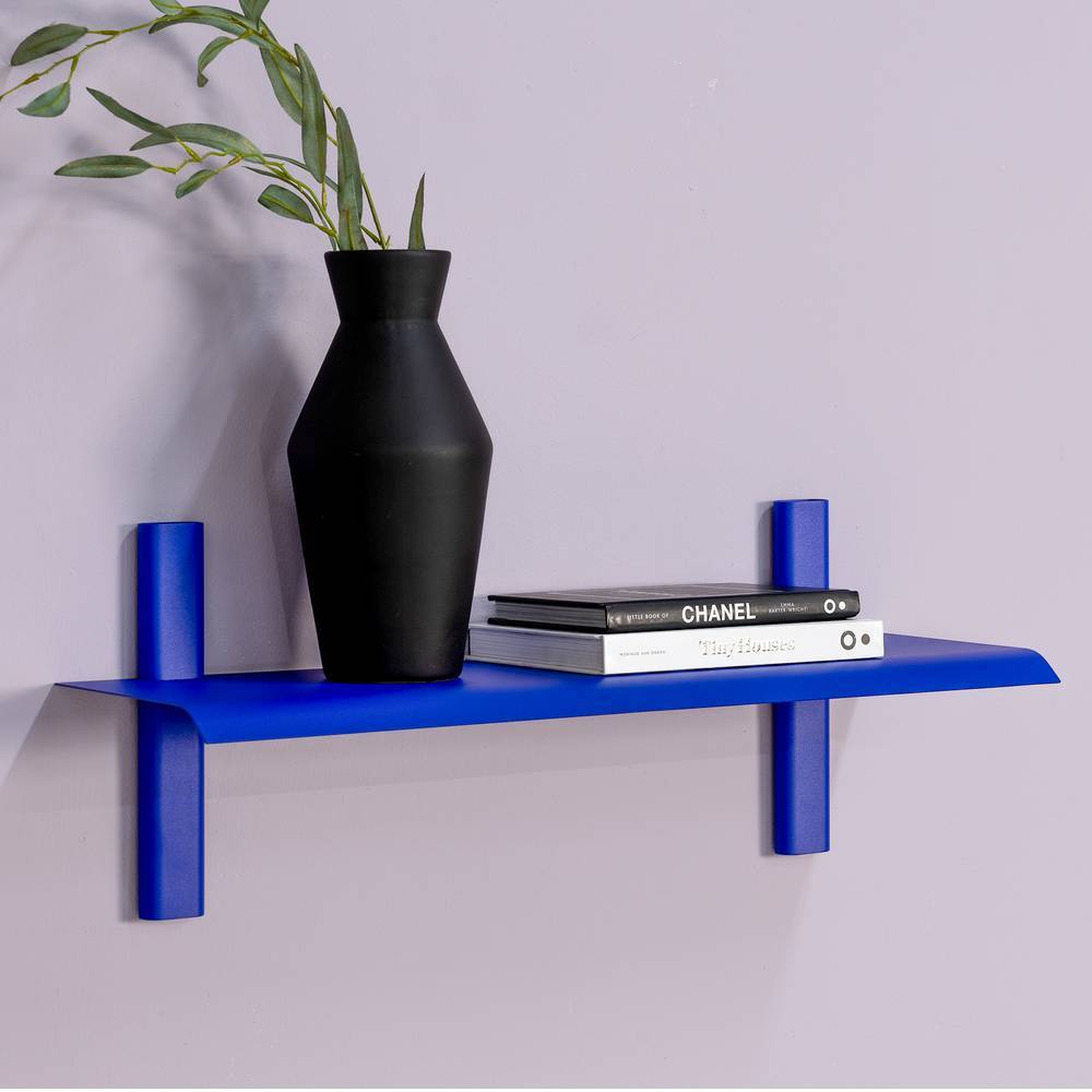 Stahl Wandregal in Blau pulverbeschichtet - Laney