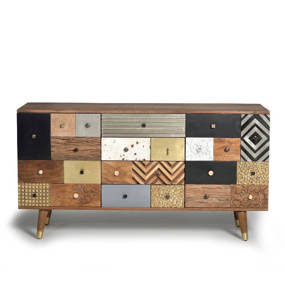 Design Sideboard aus Mangobaum Massivholz - Motoria
