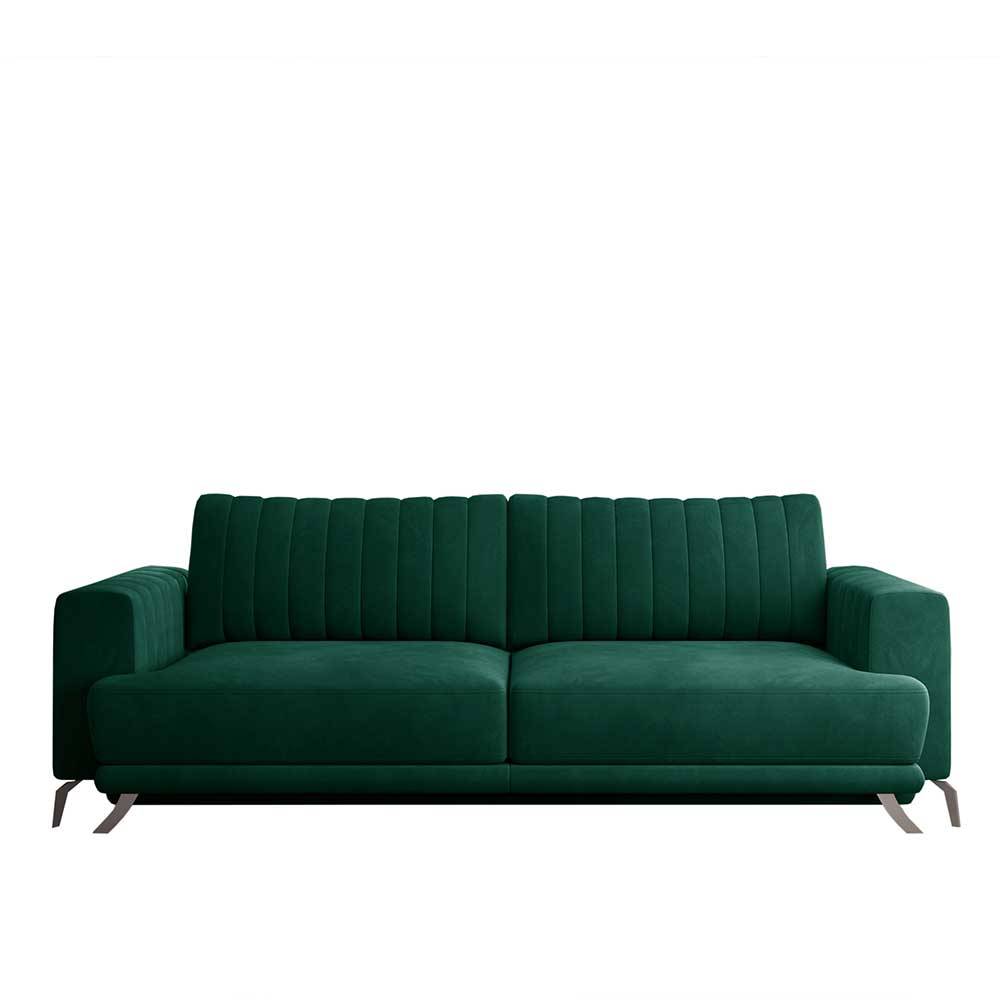 Velours Schlafcouch in Dunkelgrün - Venturian