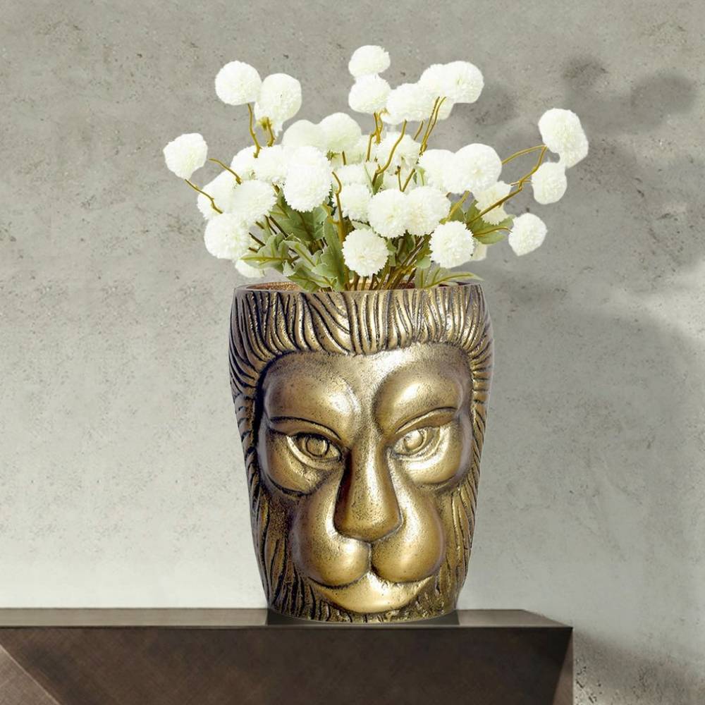 Dekorative Löwen-Vase aus Aluminium - Dosabrina