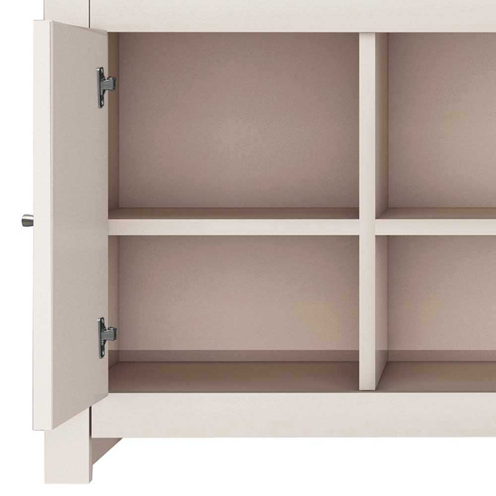 TV Unterschrank in Cremeweiß mit Eiche - Langoona