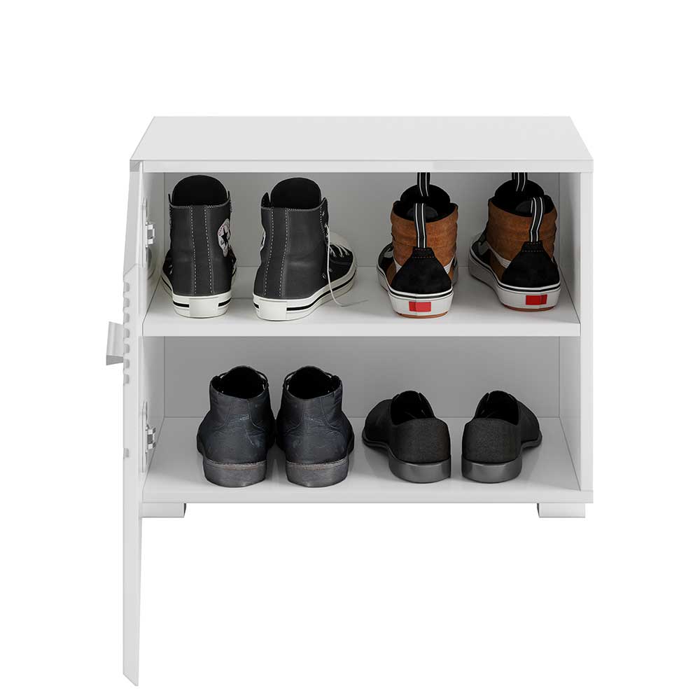 60x40x37 Schuhbank in Weiß Hochglanz - Sumatra